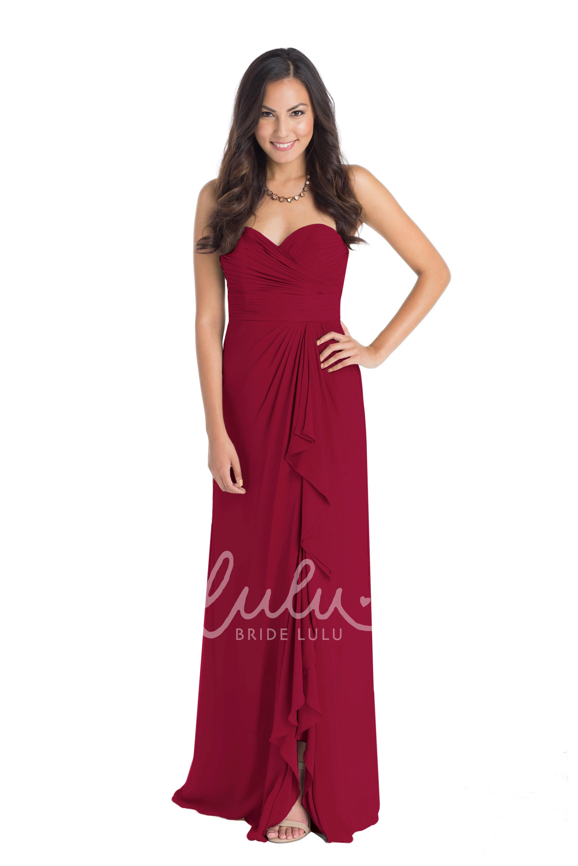 Sweetheart Chiffon Bridesmaid Dress with Draping Multi-Color Convertible