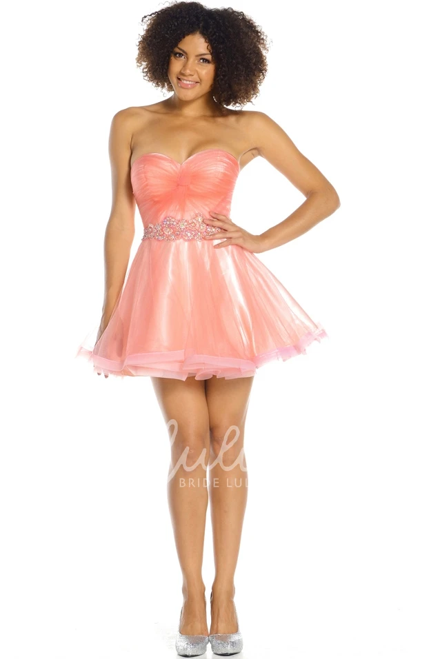 A-Line Sweetheart Organza Prom Dress with Criss-Cross and Sleeveless