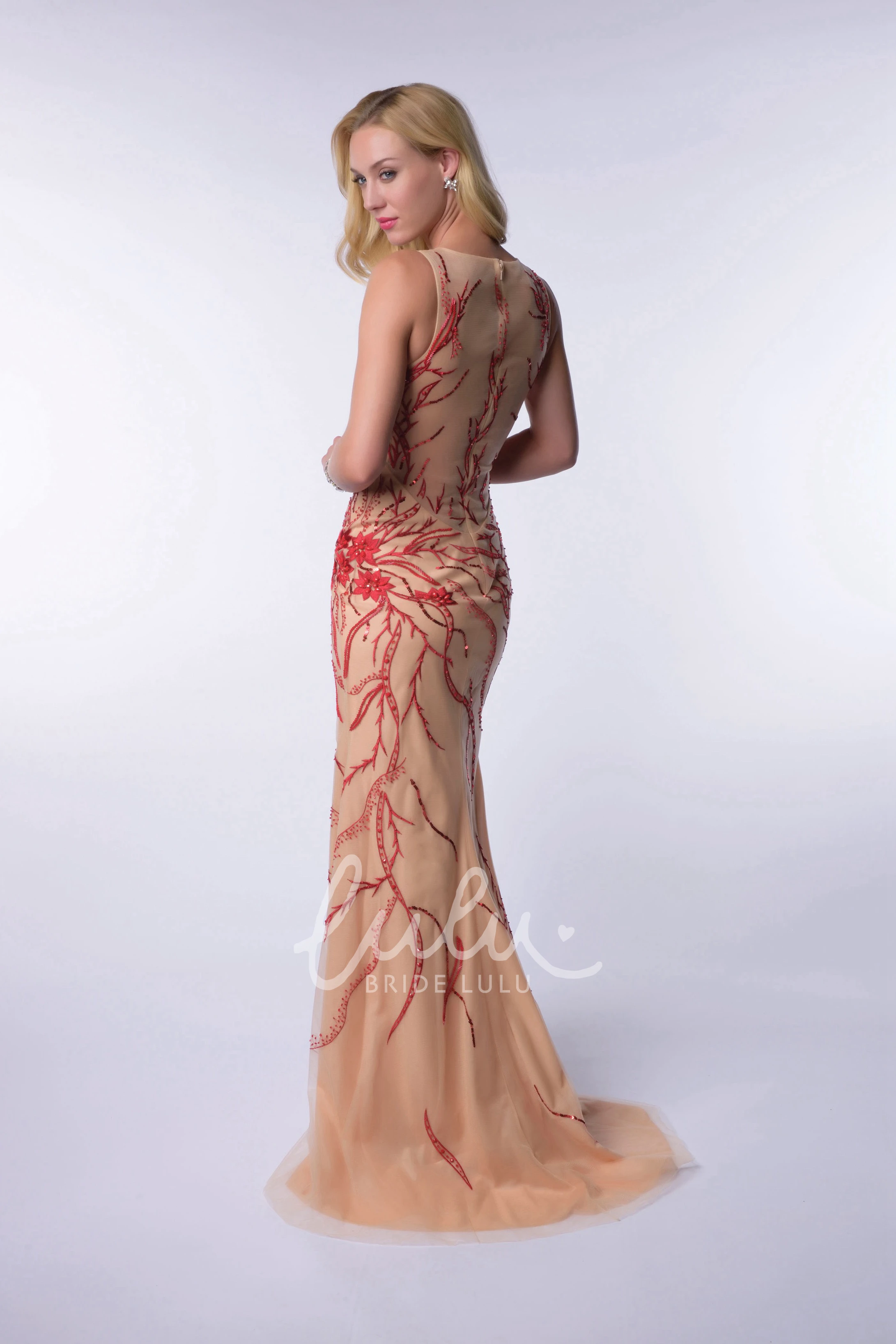 Beaded Sleeveless Tulle Homecoming Dress Sheath Style