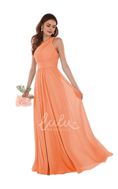 Elegant One-shoulder Chiffon Bridesmaid Dress A-Line 2025 Women