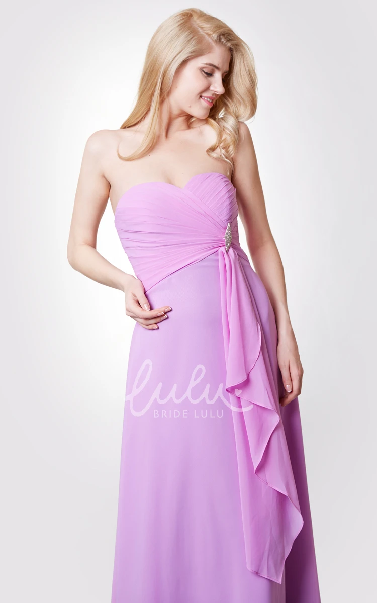 Beaded Chiffon Sweetheart Bridesmaid Dress with Crisscross Bodice