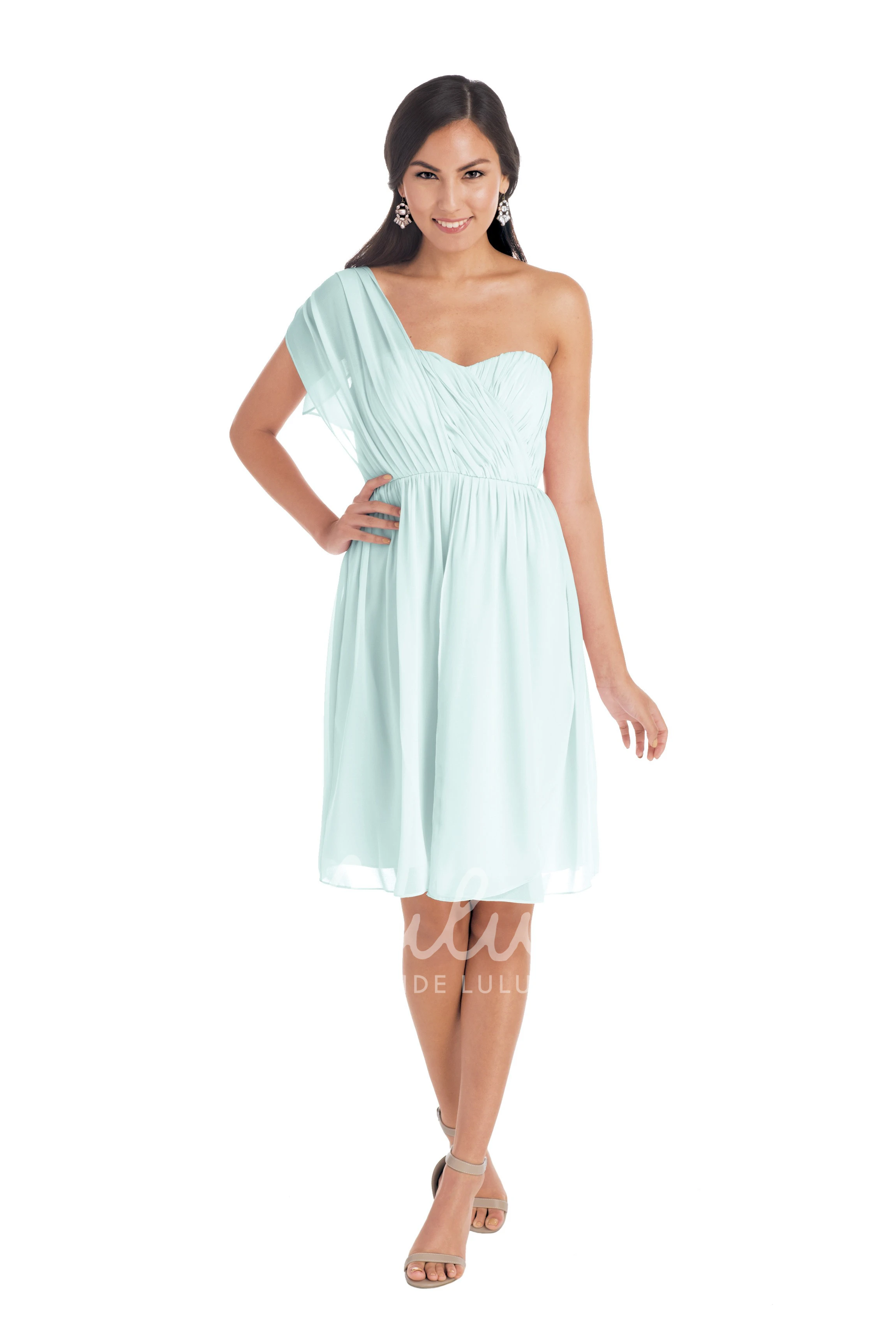 Knee-Length Sweetheart Sleeveless Chiffon Convertible Bridesmaid Dress Criss-Cross Muti-Color