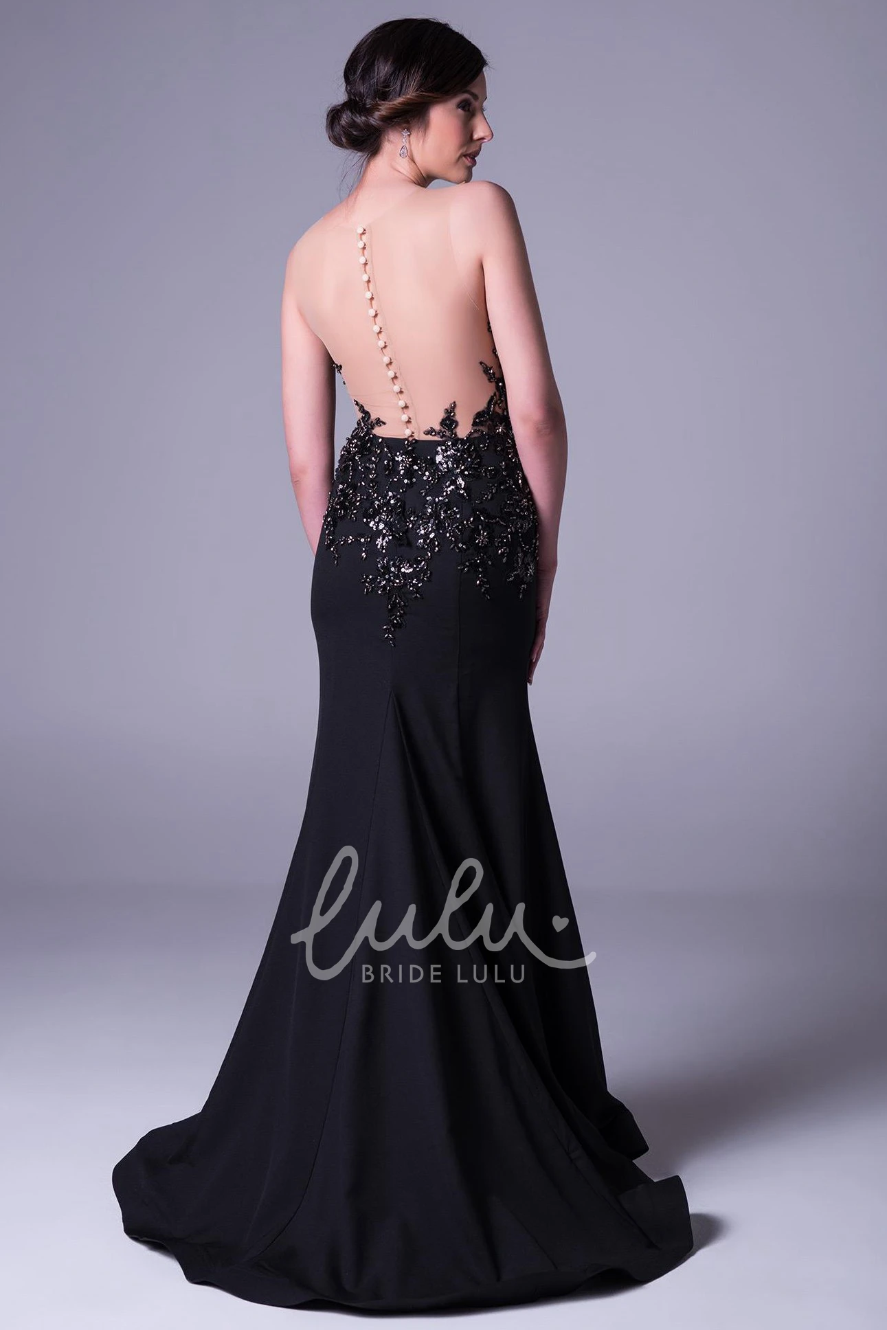 Scoop-Neck Chiffon Prom Dress Sleeveless Beaded Floor-Length Unique
