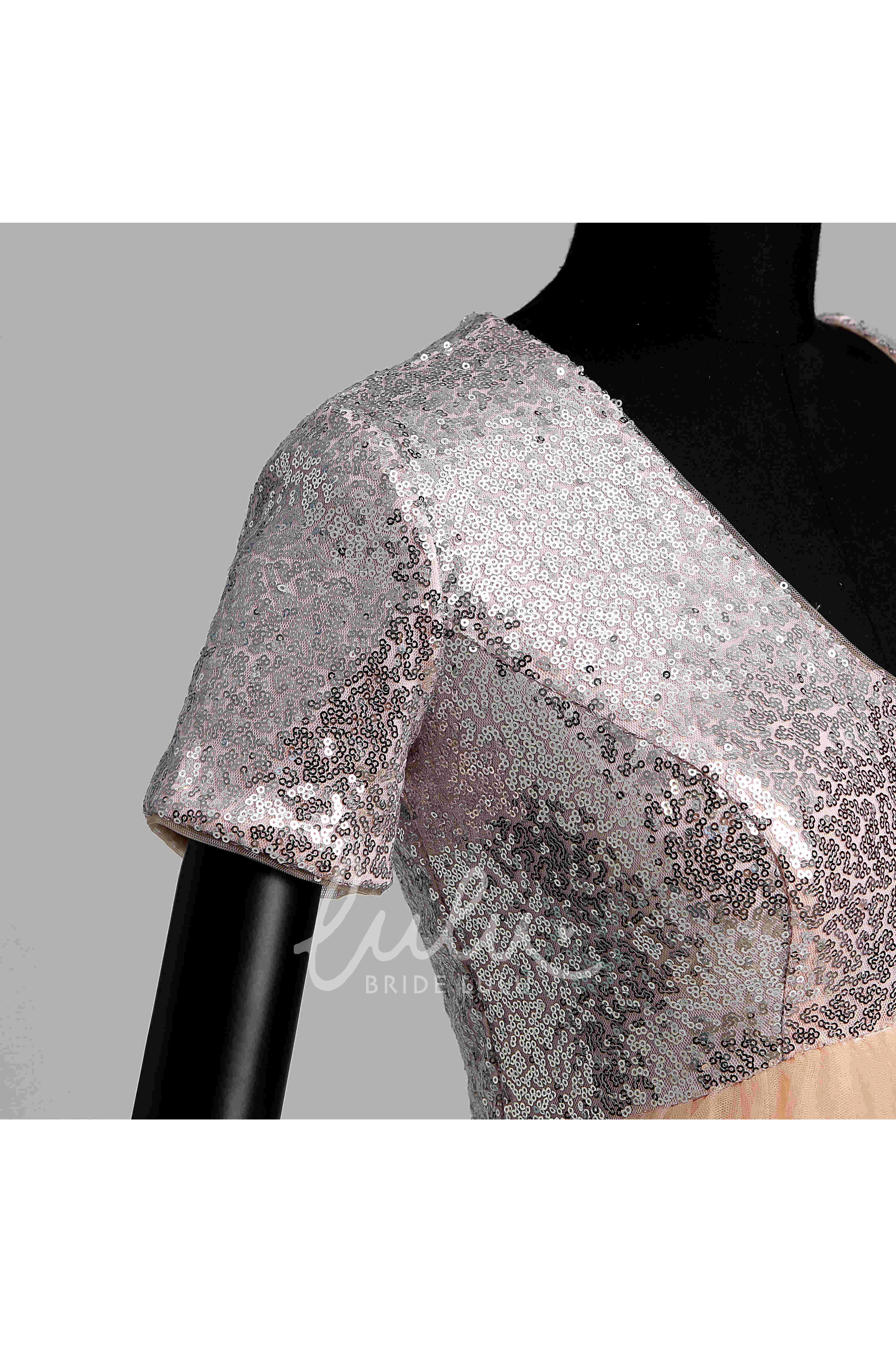 Ruffled Tulle A-line Bridesmaid Dress with Brush Train