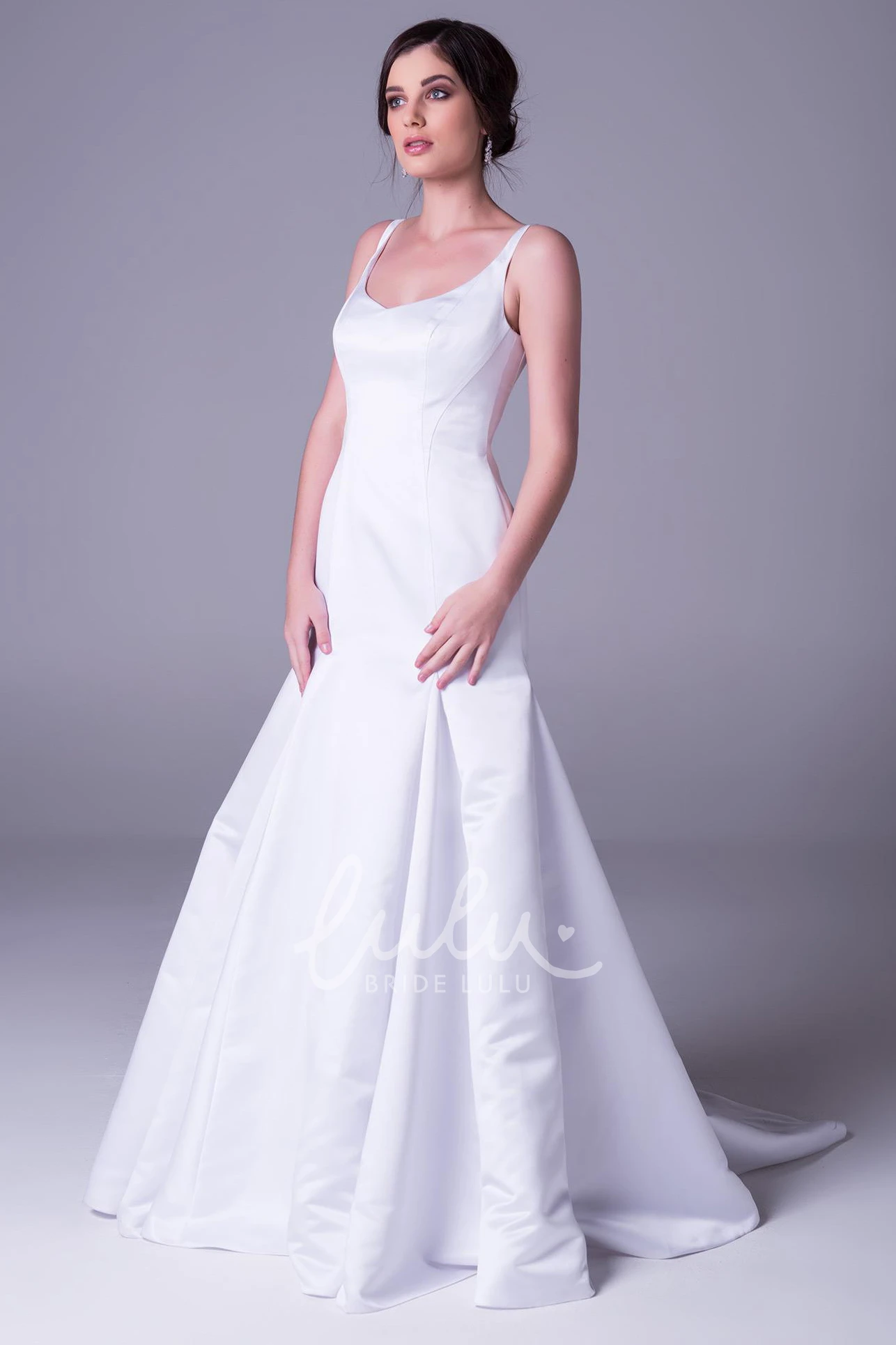 Satin Sleeveless Mermaid Wedding Dress with Straps