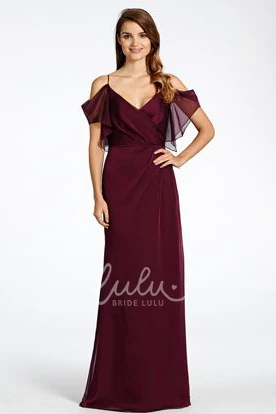 Backless Chiffon Bridesmaid Dress with Spaghetti Straps