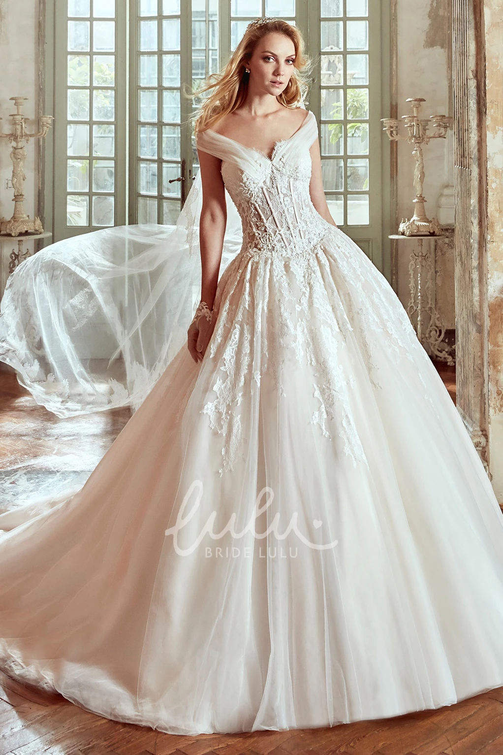 Princess Wedding Dress With Tulle Straps and Lace Corset Unique Wedding Dress Women Elegant