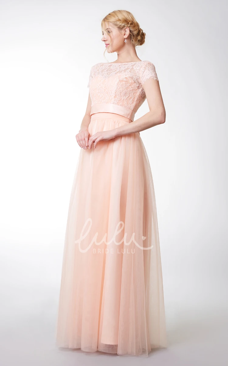 Tulle Bridesmaid Dress with Long Sweetheart Neckline and Jacket