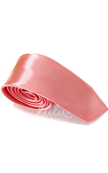 Plain Satin Skinny Tie-16 Color Options