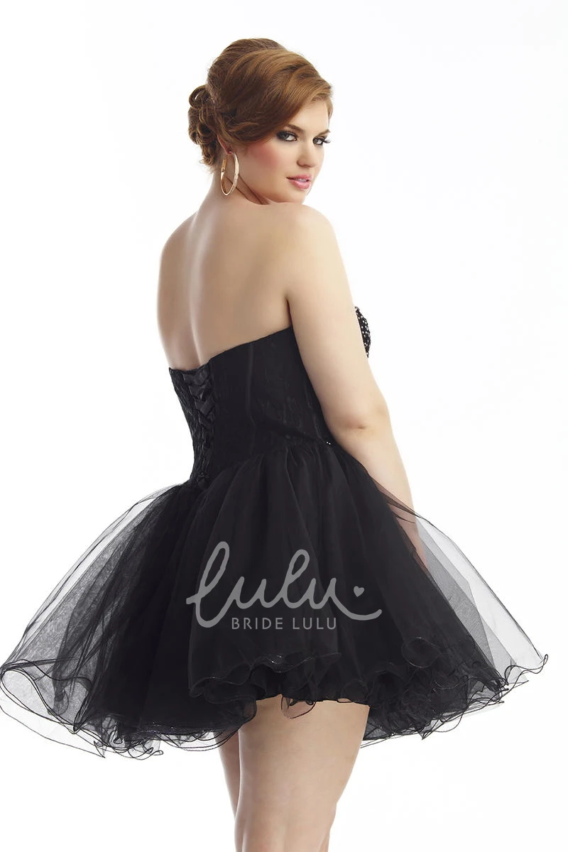 Lace Applique A-line Sweetheart Short Dress