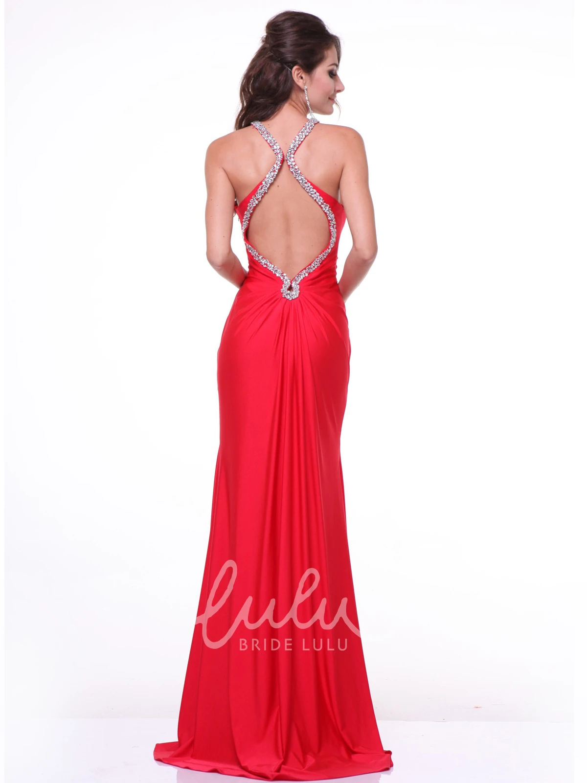 Sleeveless Jersey Sheath Formal Dress with Beading Floor-Length