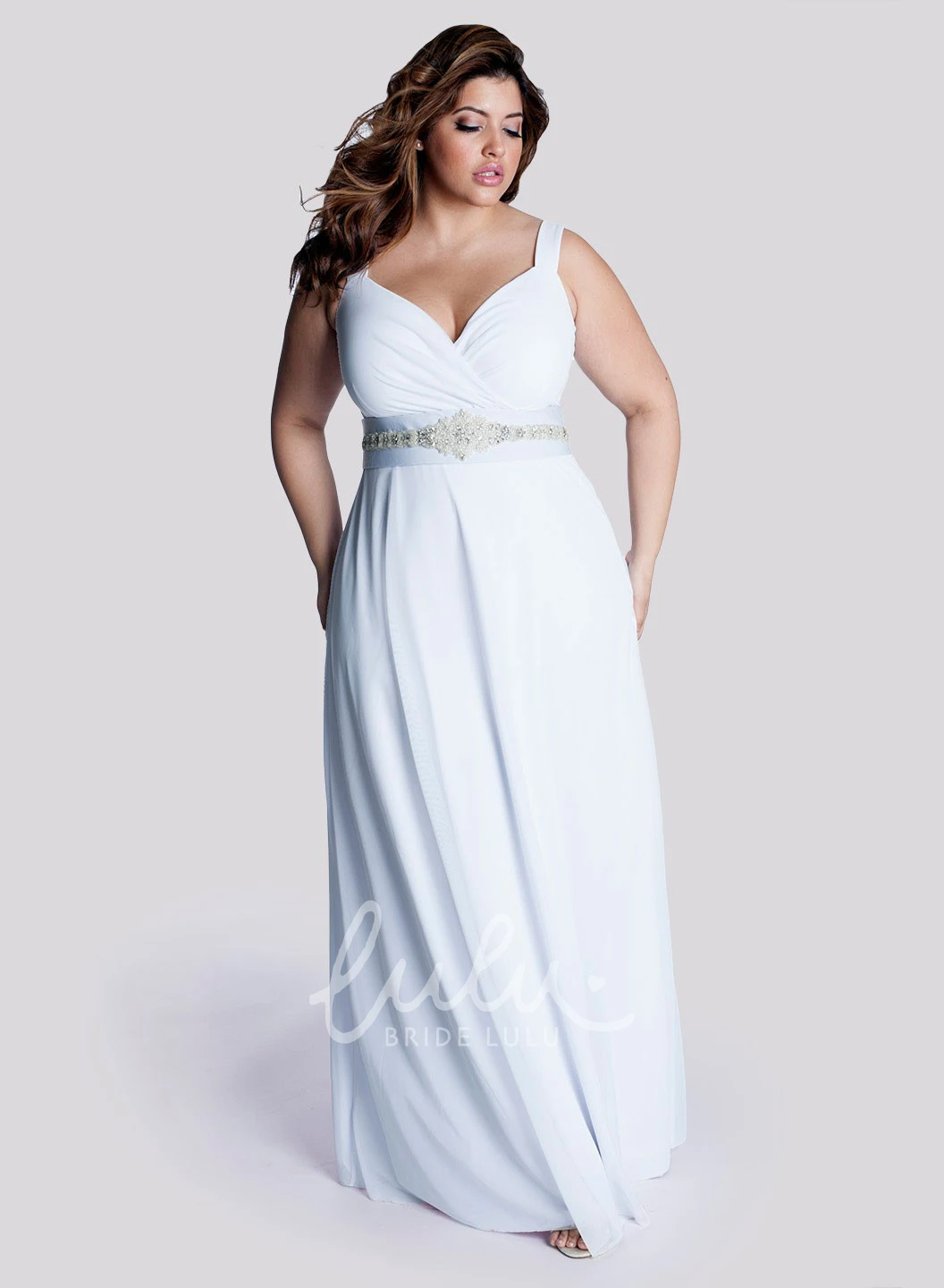 Chiffon Ruched A-Line Bridesmaid Dress with Waist Jewelry