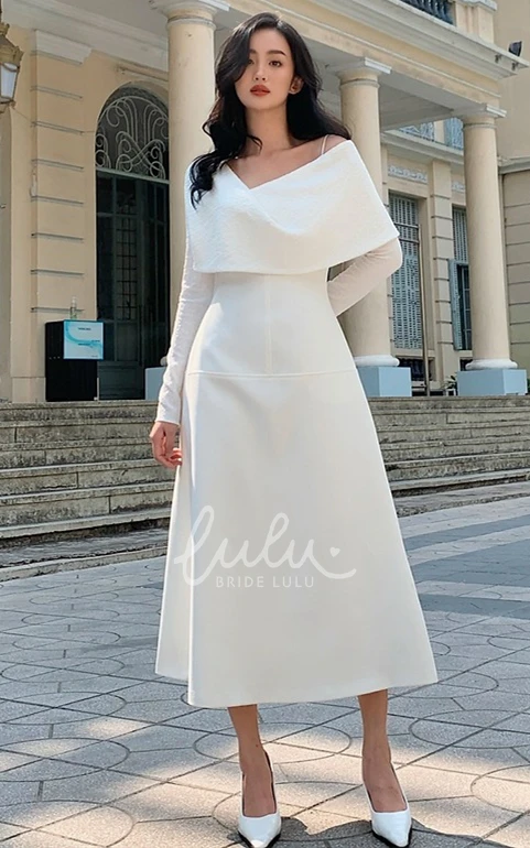 One-Shoulder Satin Tea-Length Cocktail Dress Ethereal & Modern