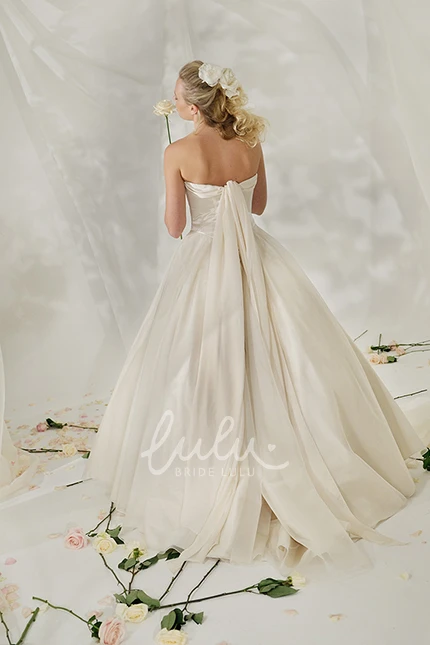 Sweetheart Satin Ball Gown Wedding Dress