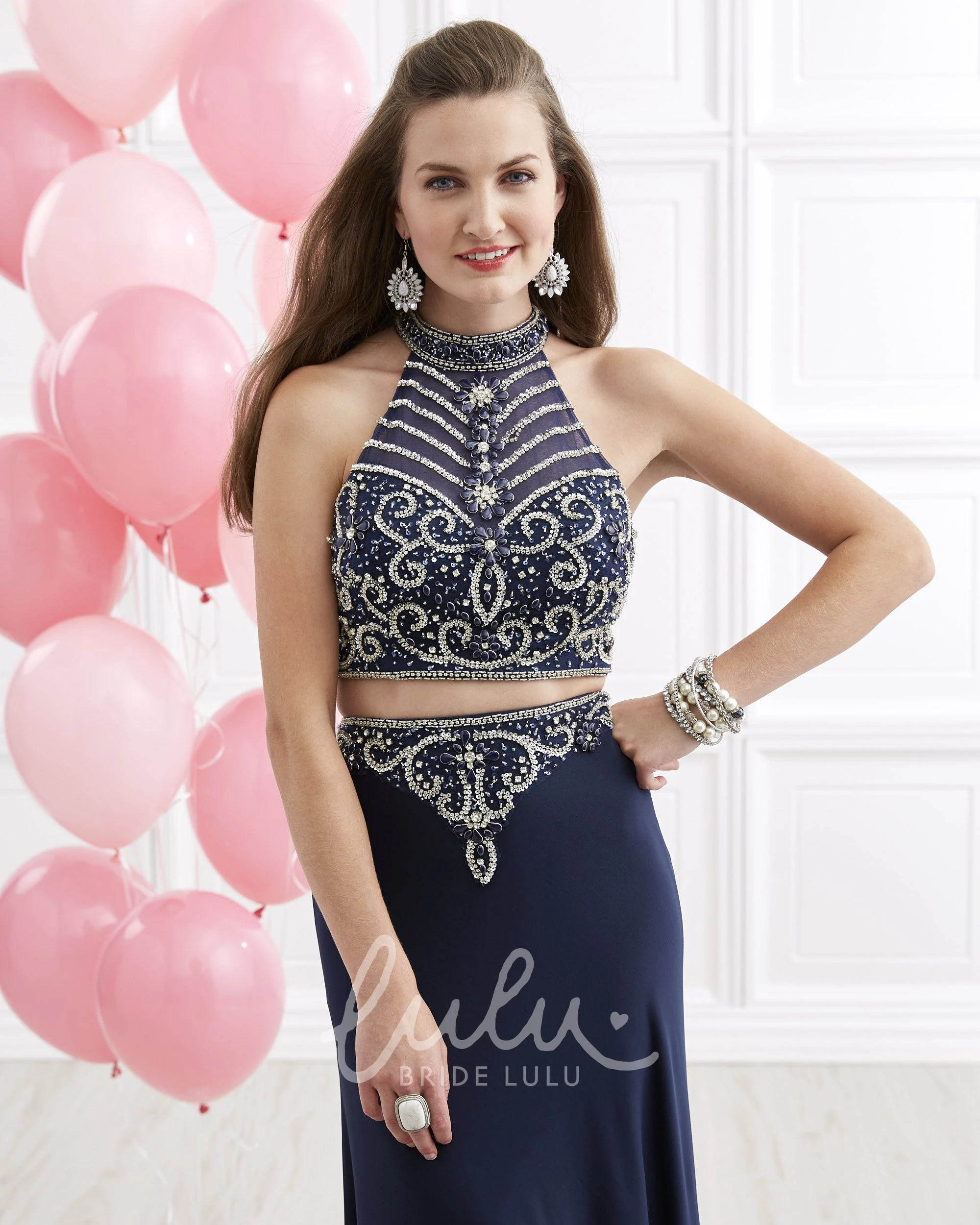 High Neck Sleeveless Sheath Jersey Prom Dress with Illusion and Beading
