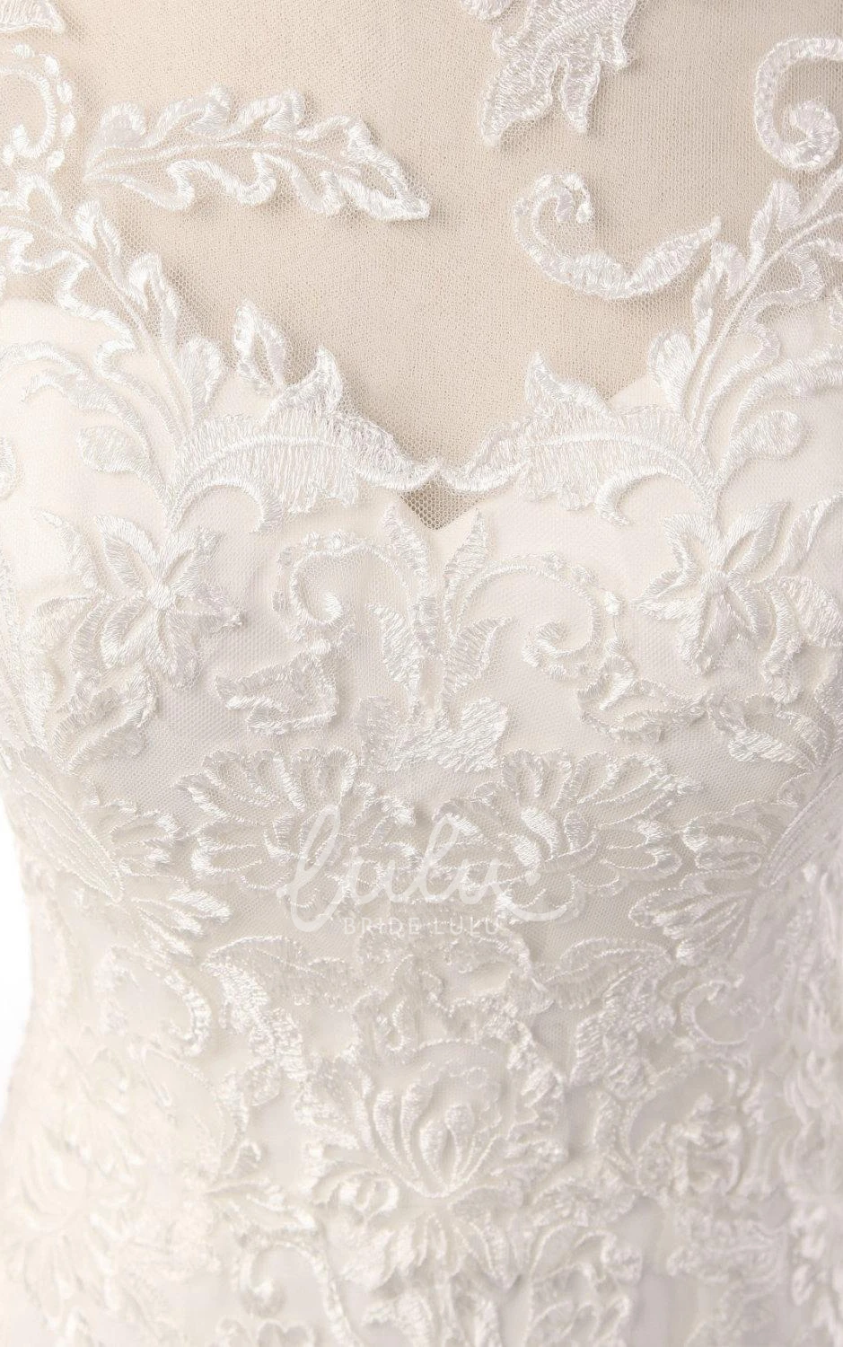 Mermaid Wedding Dress Tulle Lace Appliques Long Sleeve Unique