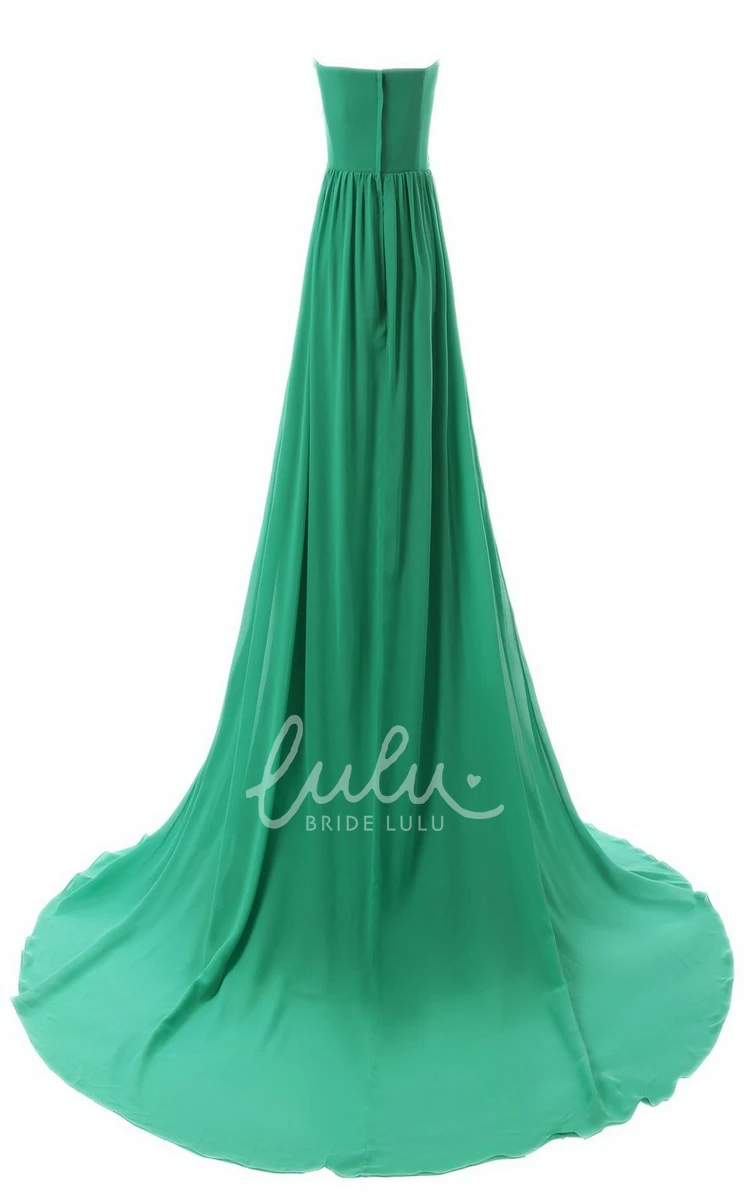 Crystal Bodice Chiffon Dress with Sweetheart Neckline for Women