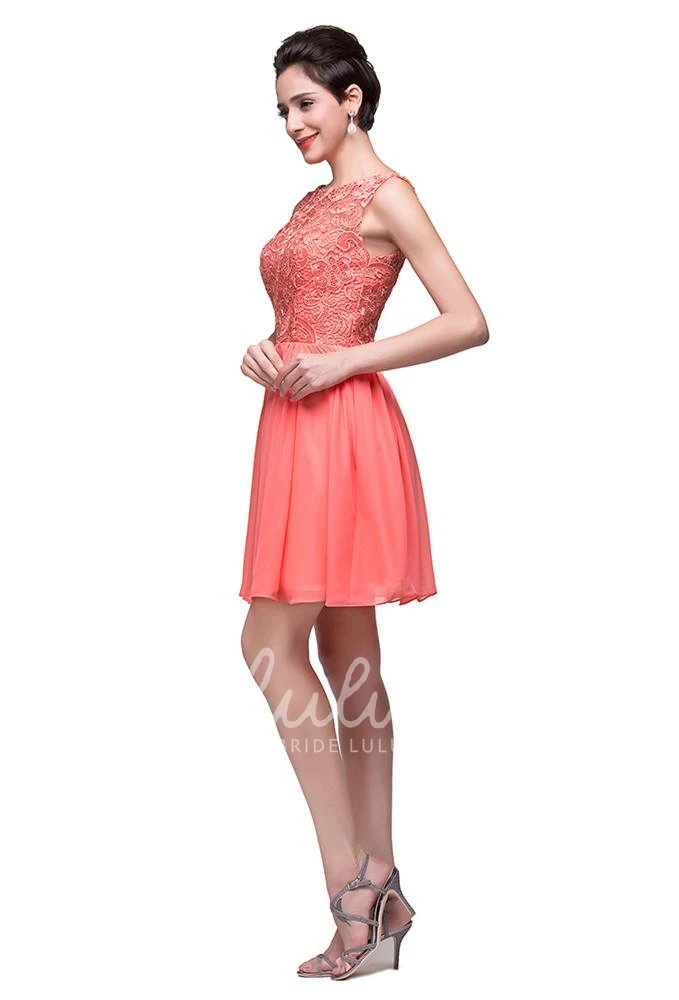 Chiffon Lace Bridesmaid Dress with Sleeveless and Lovely Design