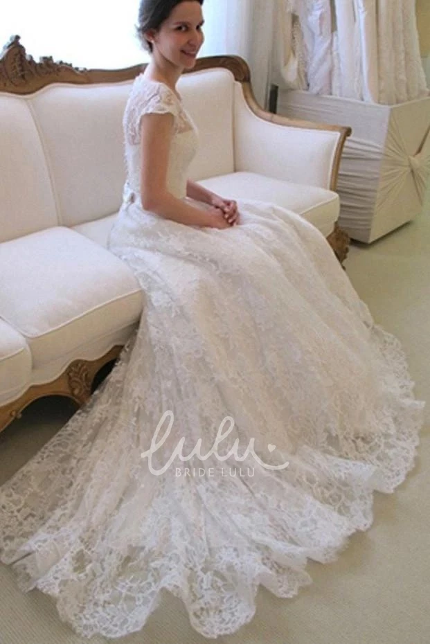 Cap Sleeve Lace A-Line Princess Wedding Dress New Arrival 2025
