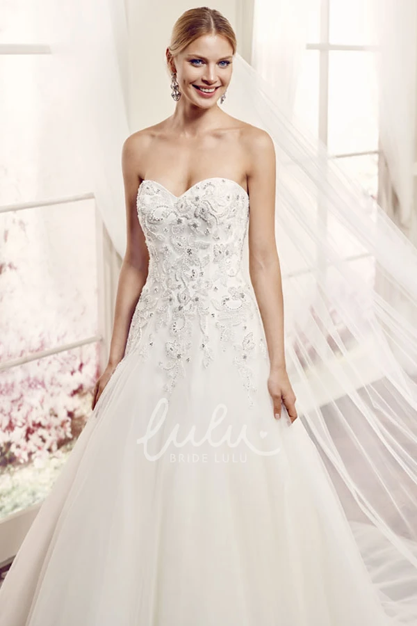 Beaded Sweetheart Sleeveless Tulle Wedding Dress