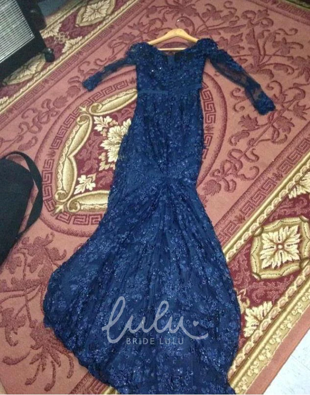 Long Sleeve Mermaid Prom Dress with Appliques Gorgeous and Unique