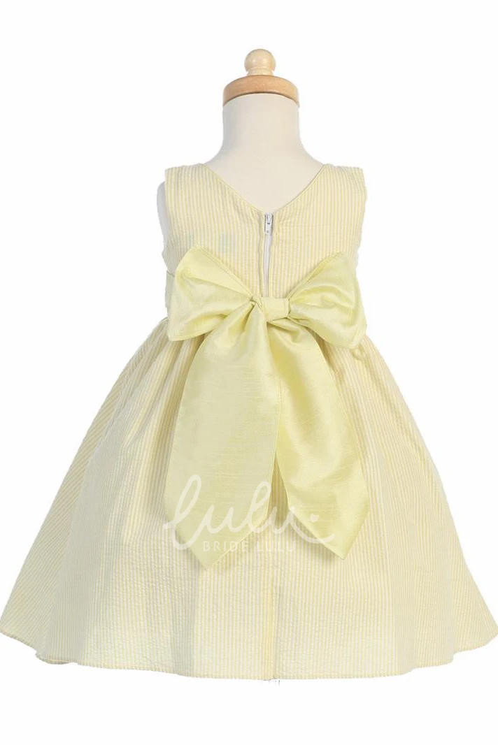 Tiered Sleeveless Flower Girl Dress Tea-Length