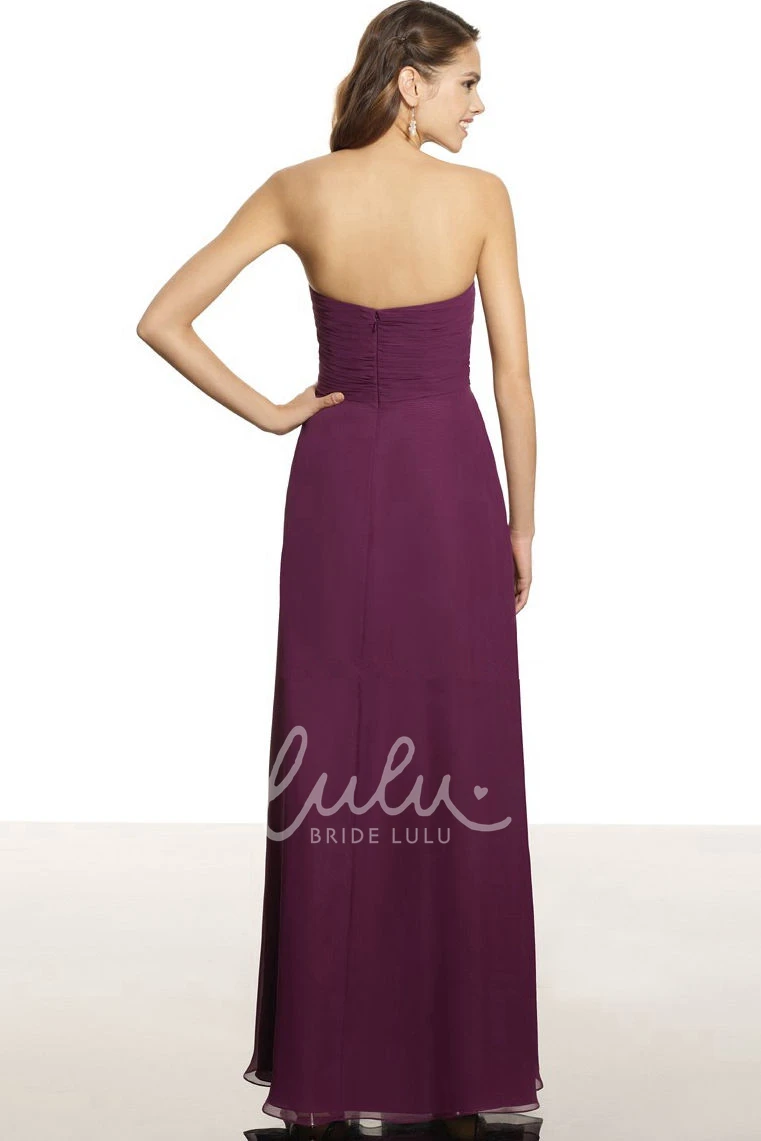 Strapless Chiffon Bridesmaid Dress with Ruched Detail Beautiful Prom Dress