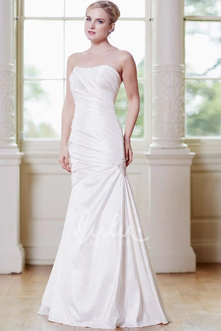 Taffeta Mermaid Lace Up Wedding Dress with Side Draping