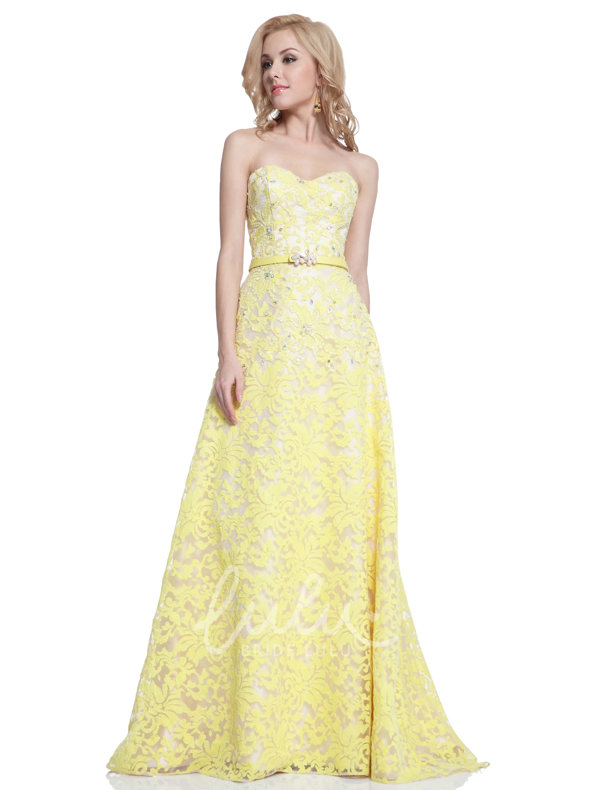 A-Line Lace Sweetheart Maxi Dress with Low-V Back for Formals