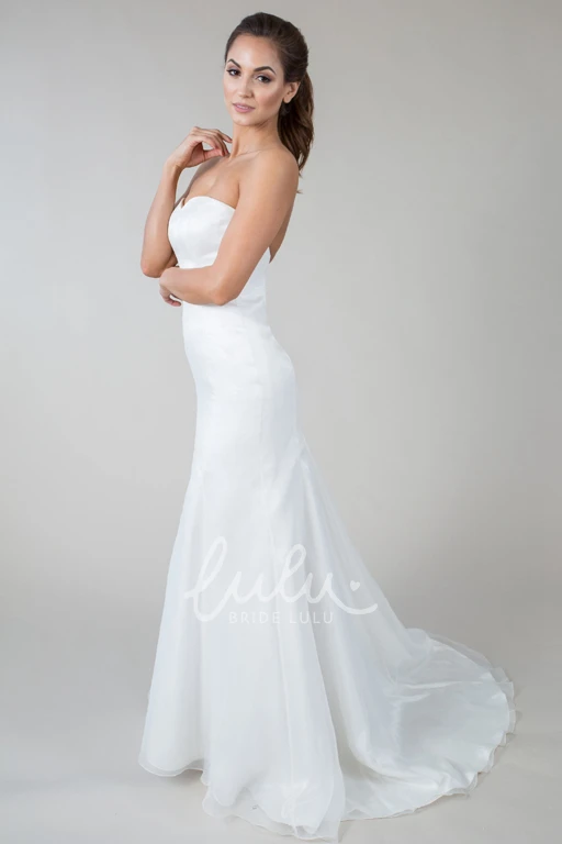 Sleeveless Satin Sheath Wedding Dress Sweetheart Floor-Length Dress Women