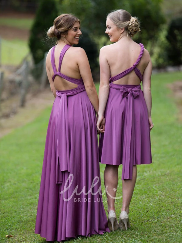 Knee-Length Ruched Halter Chiffon Bridesmaid Dress with Straps