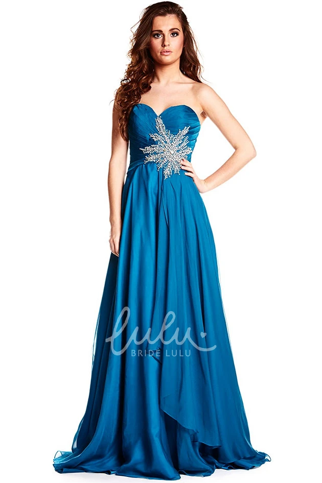 Sweetheart Chiffon Prom Dress with Criss-Cross Back and Sleeveless Design