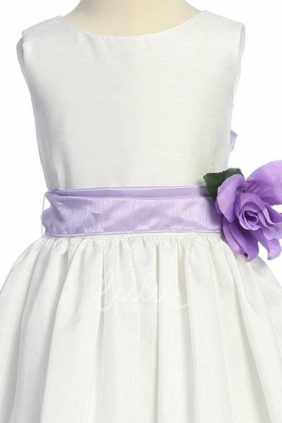 Floral Tea-Length Flower Girl Dress Classy Dress for Girls