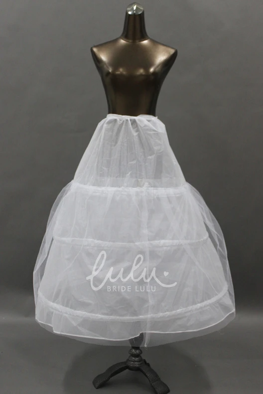 Bridal Wedding Dress Lining Skirt Three Steel Rings and Tulle Layer