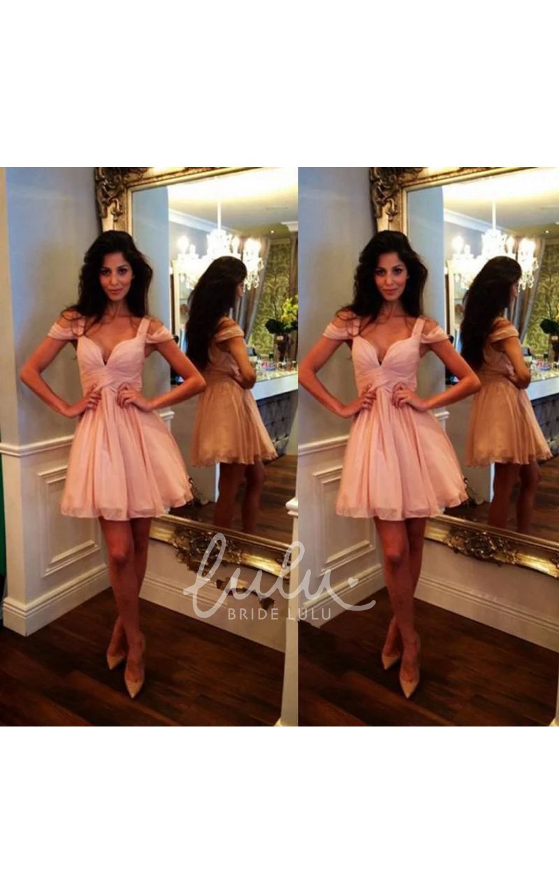 Flowy Chiffon Cocktail Dress for Party in Mini Length 2025