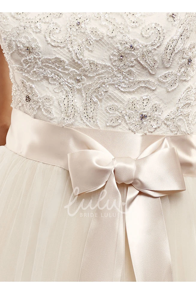 A-Line Tulle Strapless Wedding Dress with Jewellery