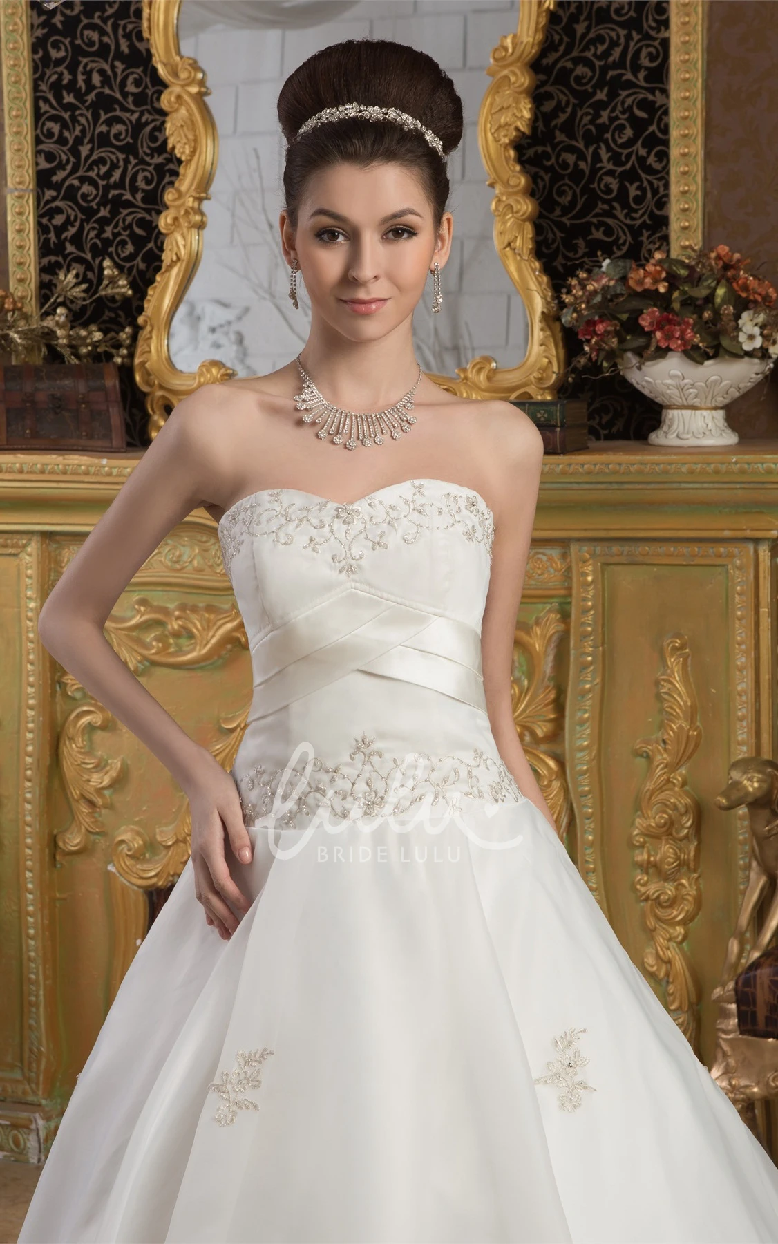 Embroidered Organza Sweetheart A-Line Wedding Gown Unique Wedding Dress 2025