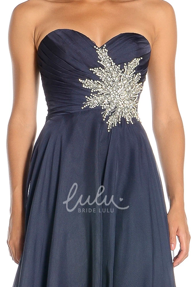 Floor-Length Criss-Cross Satin Chiffon Prom Dress with Beading Classy Prom Dress