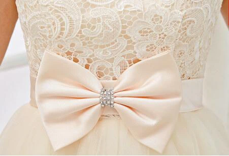 Timeless Lace Prom Dress with Bowknot and Tulle Skirt