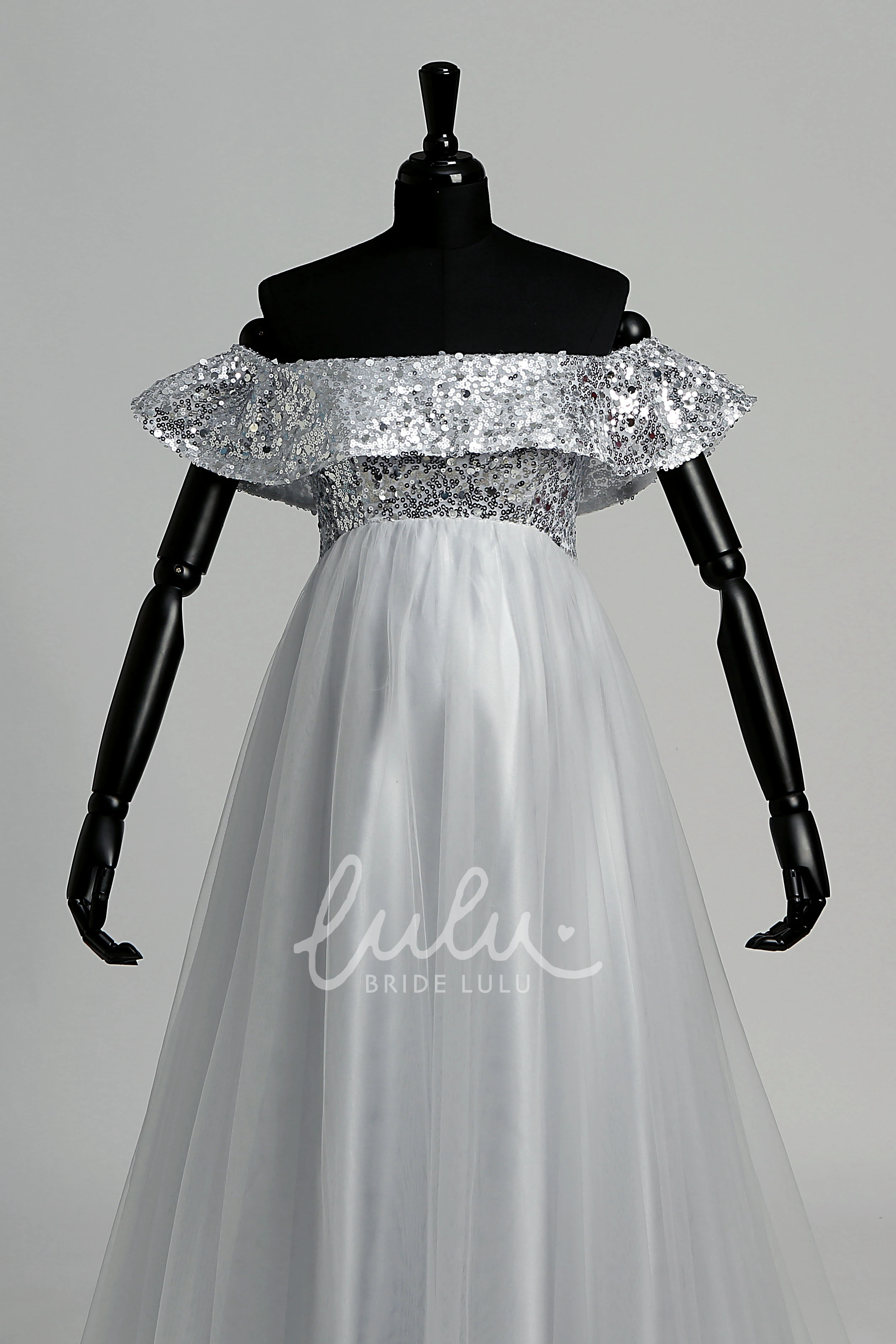 Maternity A-line Tulle Dress with Beading and Pleats Bridesmaid Dress