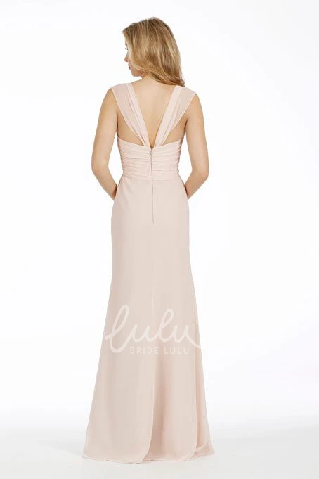 Cap Sleeve Sweetheart Chiffon Bridesmaid Dress with Straps Elegant A-Line Floor-Length