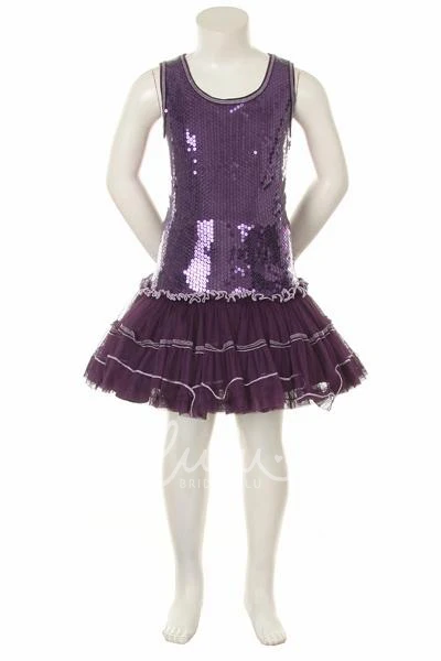 Sleeveless Sequin Short Flower Girl Dress