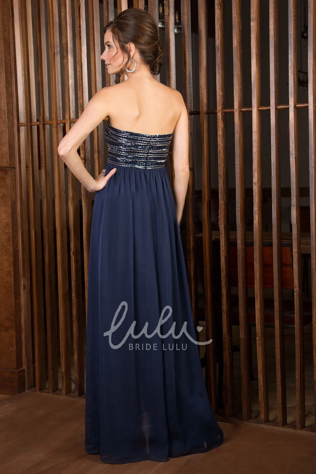 Strapless A-Line Gown with Beaded Bodice Unique Formal Dress for Women