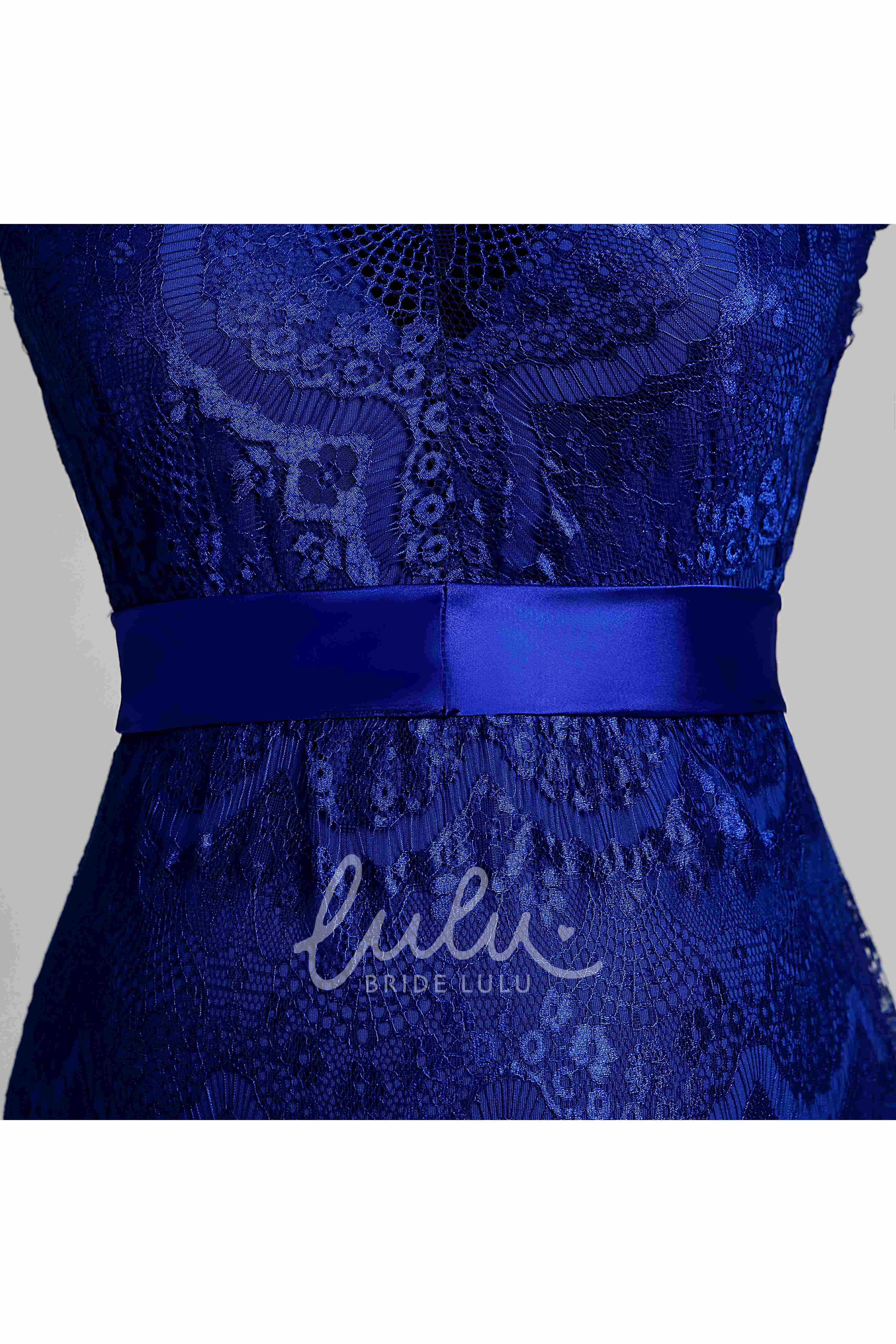 Maternity Lace A-line Dress with Cap Sleeves and V-neckline