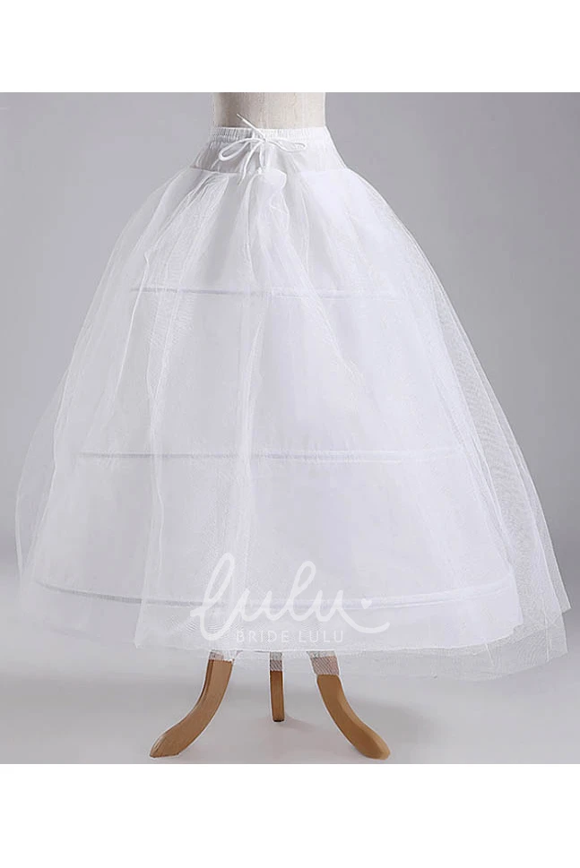 Elastic Waist Petticoat with Straps 3 Rims and 2 Layers of Tulle for Dresses