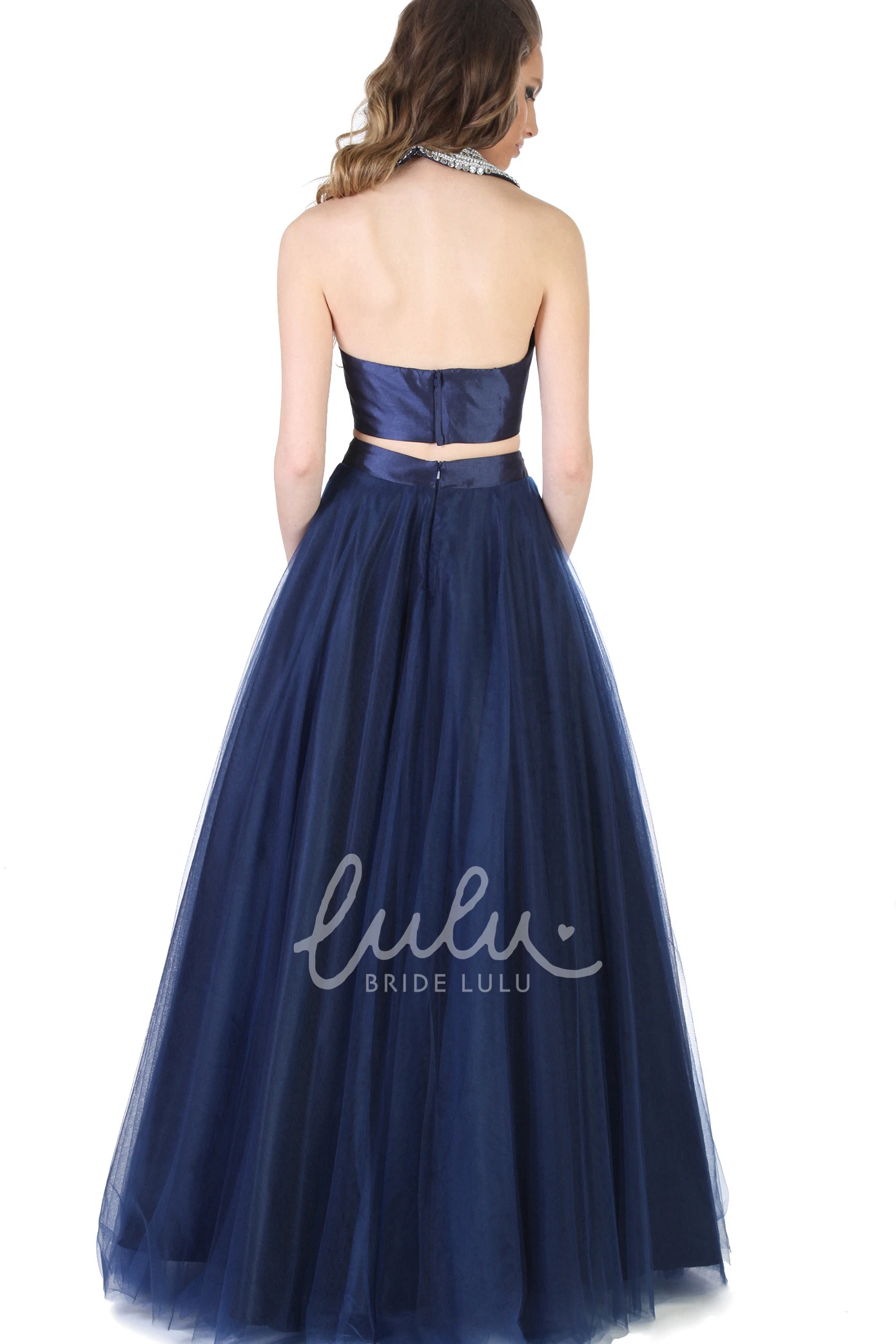 A-Line Sleeveless Beaded Tulle Prom Dress With Pleats Elegant Beaded Tulle Prom Dress