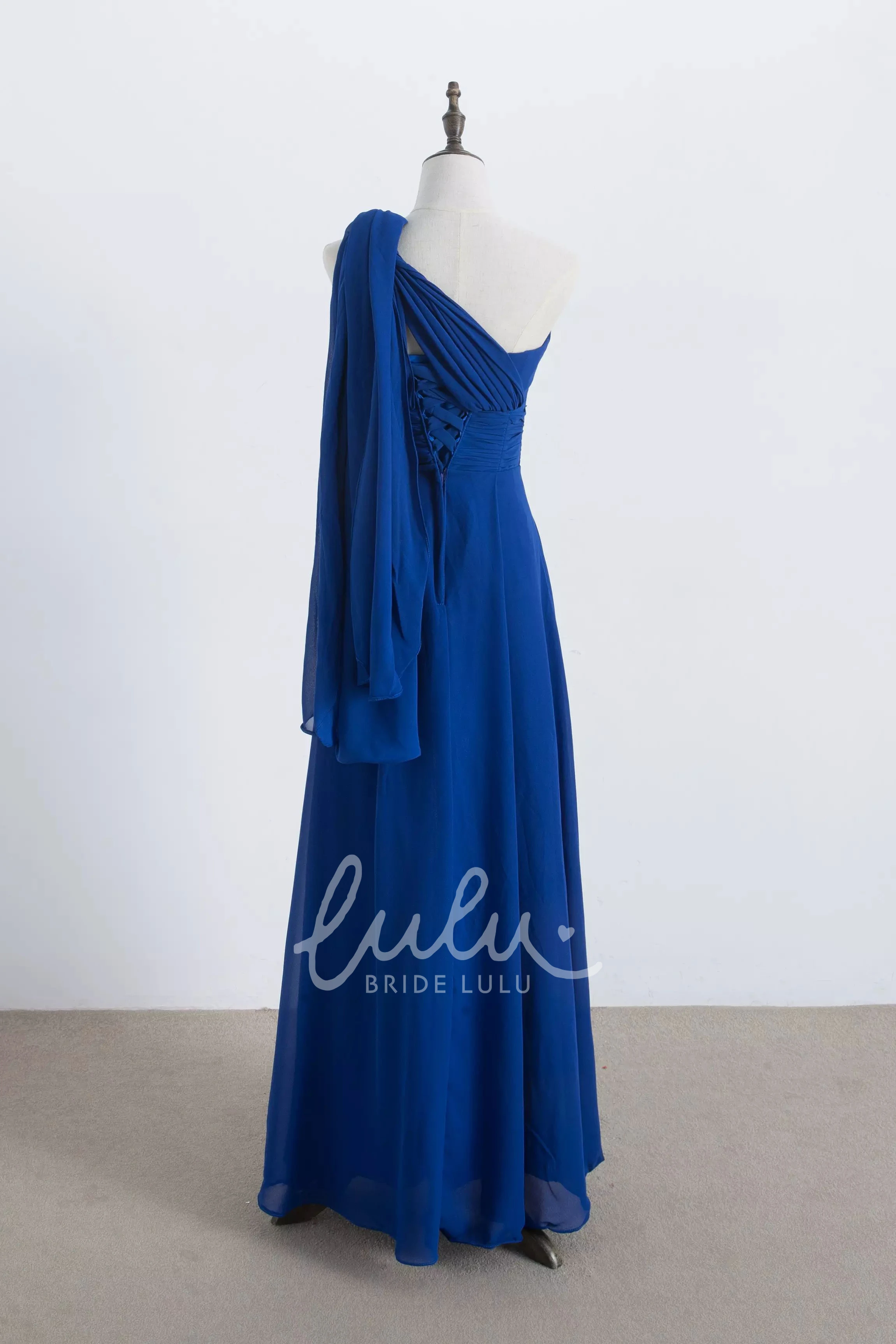 Halter Chiffon Bridesmaid Dress A-line Floor-length Pleated