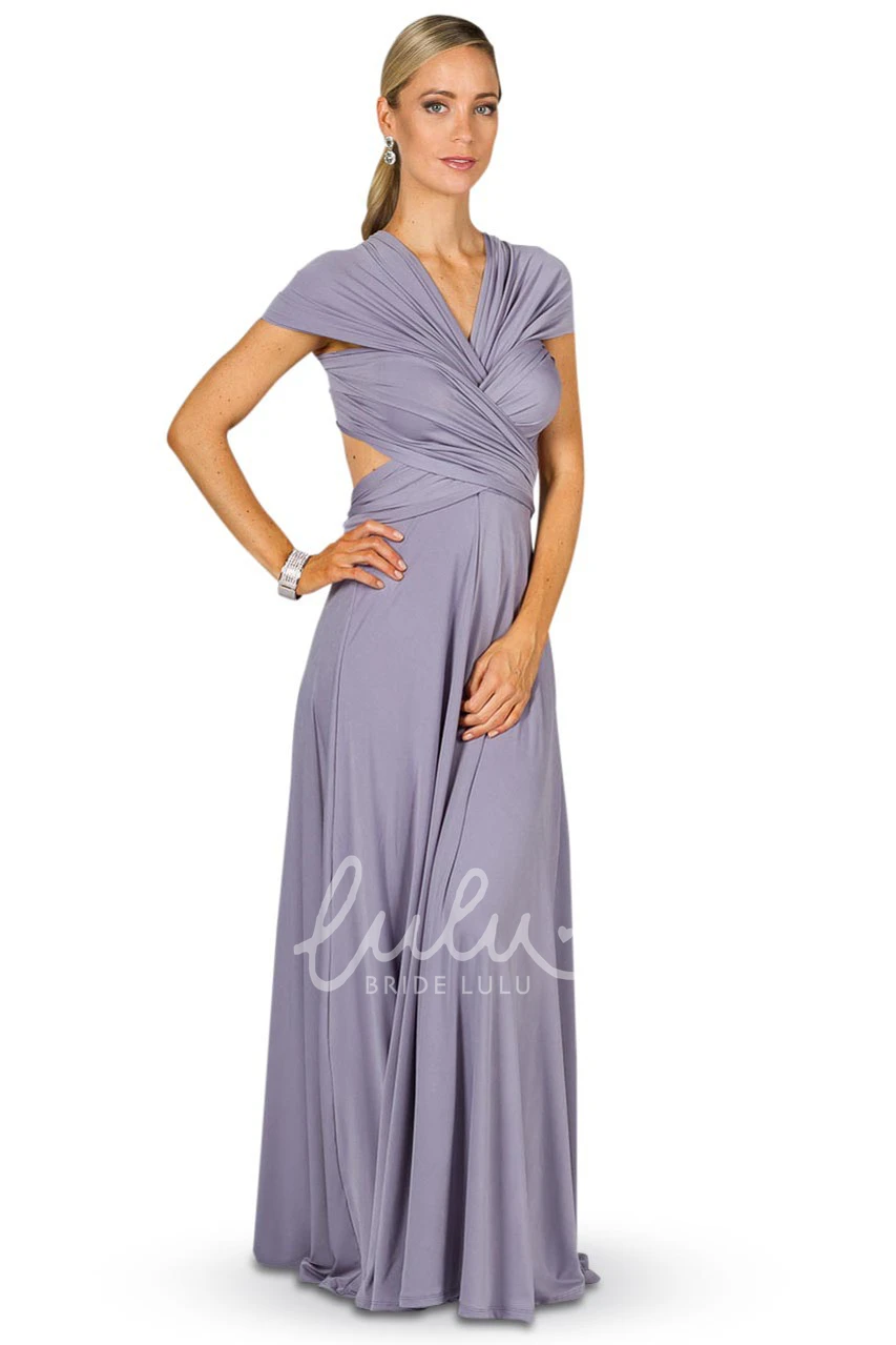 A-Line Floor-Length Haltered Chiffon Bridesmaid Dress Simple and Classy