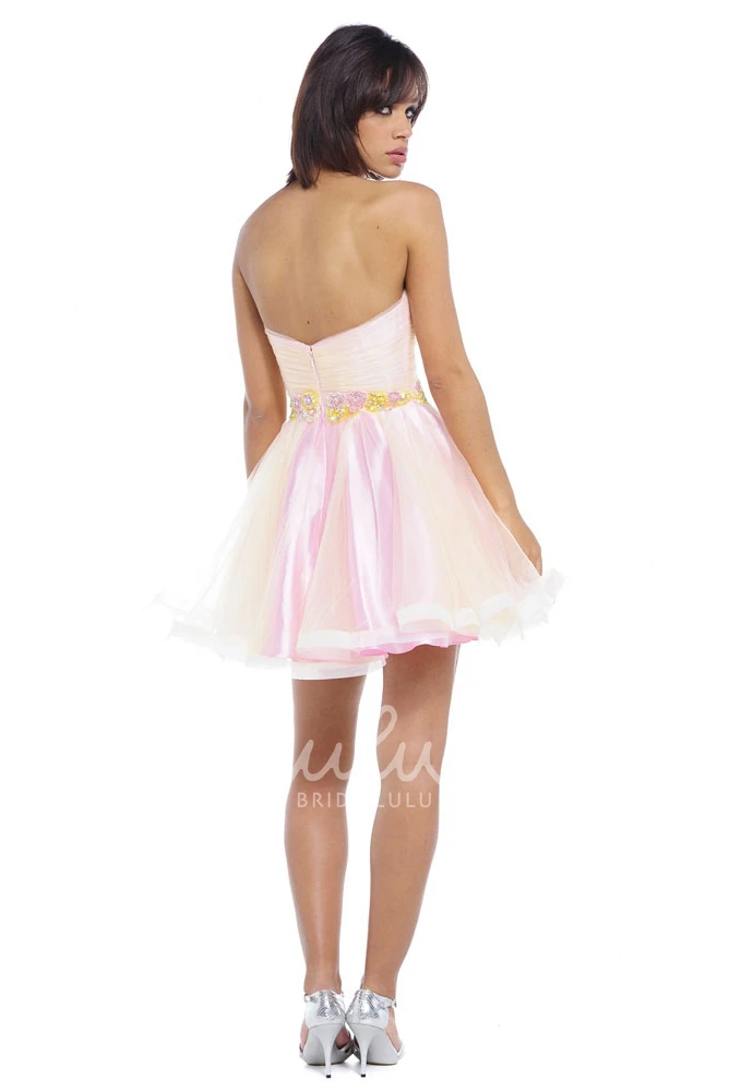 Jeweled Tulle Prom Dress with Sweetheart and V-Back