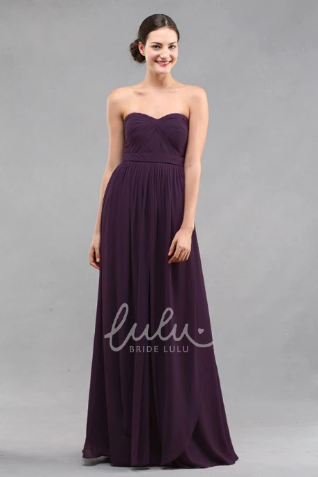 Sweetheart Empire Chiffon Bridesmaid Dress with Criss-Cross Classy Bridesmaid Dress